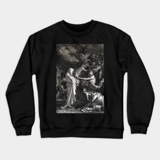 Saul consults Samuel after the witch of Endor by A Laurentius Crewneck Sweatshirt